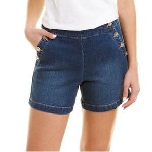 J.McLaughlin Dominica Denim Sailor Style Shorts with Button Details - Size 4